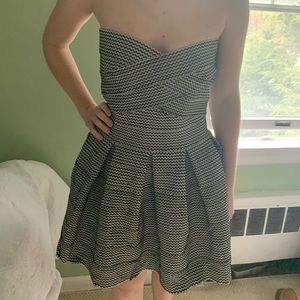 Black and white striped dress